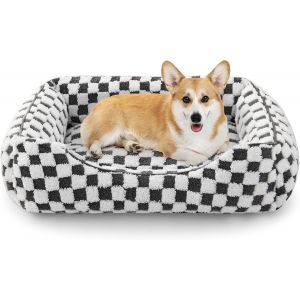 Panier Chien,Lit Pour Chien Moyenne Taille,Lit Pour Chien Antid&eacute;rapant,Lavable,Anti-Anxi&eacute;t&eacute;,Panier Chien Confortable En Peluche,Convient Aux Corgis,Chihuahuas Et Bulldogs,63&times;53&times;20 Cm - Neuf