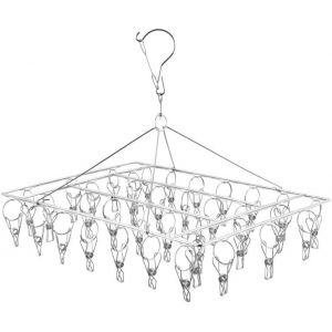 KALANKA-Etendoir Chaussette, &Eacute;tendoir &agrave; Linge &agrave; Suspendre avec 36 Pinces en Acier Inoxydable &agrave; l&iquest;&eacute;preuve du Vent pour Chaussettes,sous-v&ecirc;tements,v&ecirc;tements,Serviettes - Neuf