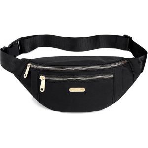 nzqaf-Femme Sac Banane Unisexe à La Mode Ceinture réglable pour Voyage, Everywhere Belt Bag & Fanny Packs, Entraînement, Course à Pied, Randonnée pour Dames, Filles et Hommes (Black) - Neuf