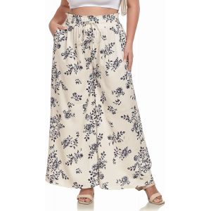 Pantalon Large Femme Taille Haute Fluide Été Pour Yoga & Sport Grande Taille Elastique Baggy Décontracté Bohème Palazzo Culottes Avec Poches - Neuf