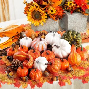 Kit 102pcs D&eacute;coration Automne &iquest; Citrouilles, Feuilles, Glands, Halloween & Thanksgiving - Neuf