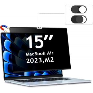 Écran De Confidentialité Magnétique Amovible Et Anti-Lumière Bleue Pour Macbook Air 15"" 2023-2025 Avec Coque Pour Webcam Pour Macbook Air 15"" (M4/M3/M2) 15,3 - Neuf