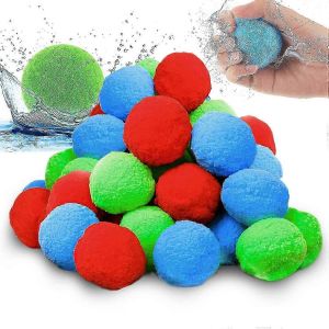 30pcs Boules D'eau,Ballons D'eau R&eacute;utilisables,Lancer Catch Balle De Jeu Pour Piscine,Trampoline,Plage - Neuf
