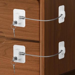 Securite Fenetre Enfant,Lot De 2 R&eacute;frig&eacute;rateur Serrure &Agrave; 4 Cl&eacute;,Serrure De Porte De R&eacute;frig&eacute;rateur S&eacute;curit&eacute; Enfant,Serrure Frigo Pour Enfants Forte Adh&eacute;sif Serrure Frigo Pour Armoire,Fen&ecirc;tre - Neuf