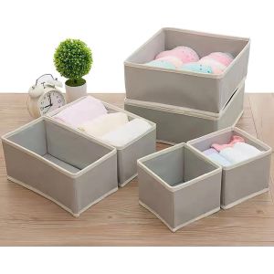 boite rangement,6 pliable armoire organisateur,caisse rangement,panier rangement,s&eacute;paration panier de rangement,bac rangement,rangement vetement pour soutiens gorge,chaussettes - Neuf