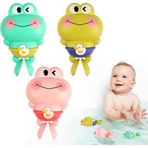 KAL-Lot De 3 Jouets De Bain Pour Enfants - Jouet De Bain 2025 - Jolie Grenouille - Jouet De Piscine - Jouet D'Eau Pour Bébé - Jouet De Bain Pour Bébé À Partir De 1, 2, 3, 4 Ans - Pour Garçons Et Fill - Neuf