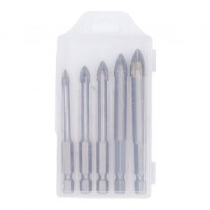 XYONG Jeu de forets a maconnerie, tige hexagonale metrique, 4 cannelures, en carbure triangulaire, pour verre, beton, brique - Neuf