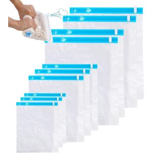 lbgwp60-Lot De 10 Sacs Sous Vide Pour Vêtements,Aspirant Rangement Vetement Réutilisable,Vide Voyage Réutilisables Housse De Rangement,Il A Pas Besoin D'Un Aspirateur D'Une Pompe(50X70,40X60,40X50,39 - Neuf