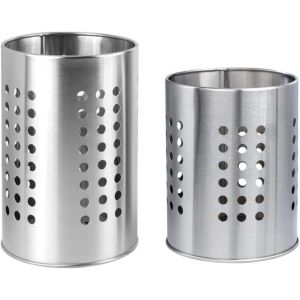 Chenquansarl-Porte-Baguettes En Acier Inoxydable Rond, 2pcs Porte Couverts Antirouille Range-Couverts Acier Inoxydable Porte-Ustensiles De Cuisine Pot À Ustensile Support Rangement Adapté Aux Gadgets - Neuf
