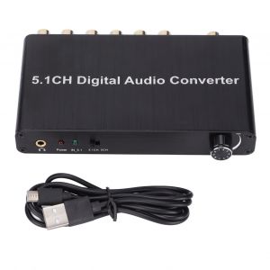 Convertisseur Dac Ay77 5.1 Canaux, Decodeur Audio Numerique Optique Coaxial Pour Toslink Vers Rca, Prise Jack 3,5 Mm Pour Xbox, Ps4, Tv - Neuf