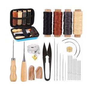 Kit de réparation d'outils de couture en cuir 28 pièces Kit de bricolage pour couture à la main - Neuf
