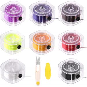 Tianyi-Assortiment De 9 Pièces De 0,8 Mm Pour Bracelet Et Cutter Avec Étui De Rangement, Cordons Élastiques Pour La Fabrication De Bijoux En Argile Et Perles Poney - Neuf