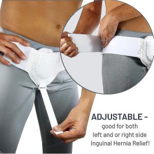 Ceinture Herniaire Inguinale Pour Homme (C&ocirc;t&eacute; Gauche Ou Droit) / Soutien Post-Op&eacute;ratoire Pour Hernie Inguinale, Blanche - Neuf