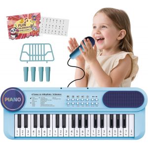 Kid Keyboard Piano - 37 touches Clavier Piano Enfants Multifonction Musique &Eacute;ducatif Instrument Jouet Clavier Piano Pour 3, 4, 5, 6, 7, 8 Filles Et Gar&ccedil;on - Neuf