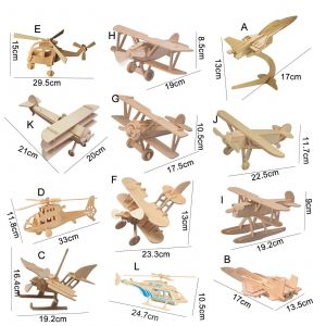 1set Puzzle 3d Capacit&eacute; De R&eacute;solution De Probl&egrave;mes Avions En Bois Respectueux De L'environnement Puzzle 3d Pour Boys_L - Neuf
