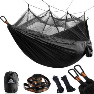 Hamac Ultra-L&eacute;ger De Voyage Camping | 300 Kg Capacit&eacute; De Charge,(275 X 140 Cm) Respirante, Nylon &Agrave; Parachute &Agrave; S&eacute;chage Rapide | 2 X Mousquetons De Qualit&eacute;s,4 X Sangles De Nylon Inclus.[B53] - Neuf