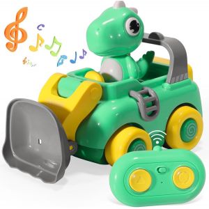 ERYI-Voiture Télécommandée À Partir De 3 Ans, Dinosaure, Pelleteuse, Avec Lumières Et Musique, Pour Voiture Radiocommandée À Partir De 2, 3, 4, 5, 6 Ans, Garçon, Jouet D'Extérieur, Petits - Neuf