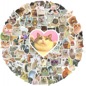 Lot De 100 Autocollants Amusants En Vinyle Motif Chat Kawaii Imperméables Pour Bouteille D'eau, Chaton, Autocollants Esthétiques Pour Les Amateurs De Chats, Scrapbooking, Ordinateur Portable - Neuf