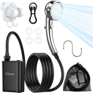 Letnerny-Kit Douche De Camping,2600mah Douche Portable Alimentée Par Batterie,Pompe De Douche Rechargeable Avec Pommeau Réglable Pour Extérieure,Randonnée,Plage,Lavage De Voiture,Bain D'animaux,Jardi - Neuf