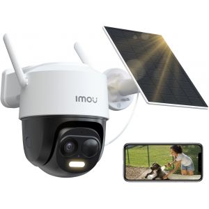 2K Caméra Surveillance WiFi Exterieure sans Fil Solaire avec Batterie 5000mAh, Caméra Solaire Exterieur 360° PTZ, 2.4GHz, Détection de Personnes/Véhicules, Vision Nocturne Couluer,IP65,Mode Privé - Neuf