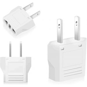 Adaptateur Prise USA, Adaptateur Prise France vers USA, Adaptateur Prise Canada, Adaptateur USA, Adaptateur Prise Universelle Americaine pour Aller aux Japon Canada Tha&iuml;lande - Blanc (3) - Neuf