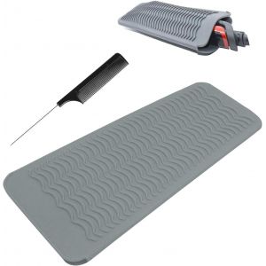 Heat Resistant Curling Iron Mat Silicone Pouch For Curling Irons Straightener Flat Iron And Hair Styling Tool (Grey) - Neuf