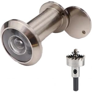 Judas Pour Porte 35-60Mm - Avec Couvercle Anti-R&eacute;gard & Foret 16Mm,S&eacute;curit&eacute; Entr&eacute;e Maison En Acier Bross&eacute; - Neuf