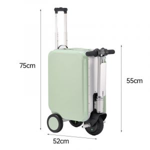 Valise &eacute;lectrique en aluminium &agrave; roulettes 20 pouces, exempt&eacute;e d'enregistrement, longue autonomie, autoris&eacute;e en cabine - &Eacute;dition verte - Neuf