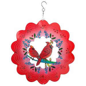 3D Wind Spinner Redbird 12Inch Garden Laser Cut Hanging Wind Spinners - Neuf