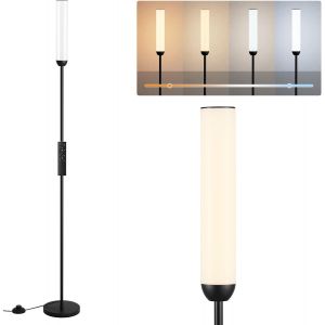 Ulteronixshop-Lampadaire Sur Pied Salon, Lampadaire Led Dimmable, 5 Temp&eacute;ratures De Couleur Avec T&eacute;l&eacute;commande Et P&eacute;dale De Commande, Led Lampe Sur Pied Moderne Noir Pour Chambre, &Eacute;tudier, Bureau - Neuf