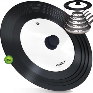 Subzonal-Couvercle Universel &Oslash; 30, 28, 26, 24 Et 20 Couvercle En Verre Pour Casseroles, Po&ecirc;les Avec Bord En Silicone Gradu&eacute;, Couvercle Pour Po&ecirc;les Et Casseroles, Couvercle De Casserole R&eacute;sistant &Agrave; La - Neuf