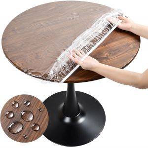 Kalanka-Nappe Ronde Transparente - R&eacute;sistante Aux Intemp&eacute;ries - En Toile Cir&eacute;e Tpu - Ronde Avec &Eacute;lastique - Film De Table Transparent Lavable (80 Cm) - Neuf