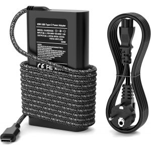 Thef-Chargeur Hp 65w Usb C Pour Hp Spectre X360, Elitebook, Envy, Probook, Chromebook - Adaptateur D'alimentation Portable Et Fiable Pour Ordinateurs Portables Type C - Neuf