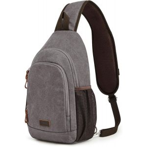 TIANYI-Sac à dos à bandoulière en toile pour homme - Taille M - Décontracté - Avec support de - Neuf