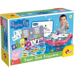 JGD-Lisciani - Peppa Pig - Bureau Avec Jeux Educatifs - Chiffres, Formes, Couleurs, Logique, M&eacute;moire - Ardoise incluse - Pour Enfants &agrave; partir de 2 ans - Neuf