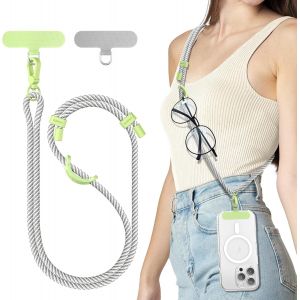 KAL-Cordon T&eacute;l&eacute;phone Portable Universelle, Tour De Cou Telephone R&eacute;glable Et D&eacute;tachable, Laniere Telephone Portable Longue En Nylon Compatibles Avec Des Smartphones Etc - Neuf