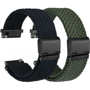 Kal-2 Paquets Bracelets Montre En Nylon Tress&eacute; Pour Homme Et Femme, Lib&eacute;ration Rapide, Compatible Cosse De Montre 18mm 20mm 22mm 24mm - Neuf