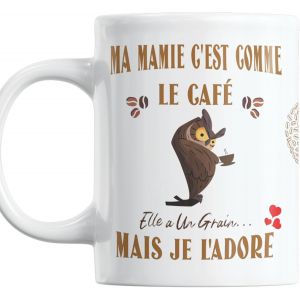 Eryi-Mug Humour Cadeau Fete Des Grands Meres Tasse Ma Mamie C'est Comme Le Café Elle A Un Grain Mais Je L'adore Noel Anniversaire Mamie Plaisir D'offrir - Neuf