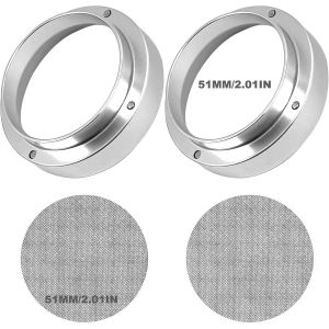KAL-Pièces Anneau De Dosage 51Mm, Anneau De Dosage En Aluminium, Accessoires Pour Machines À Café, Compatible With 51Mm Portafilter, Convient Aux Baristas, Bureaux Et À Un Usage Domestique - Neuf