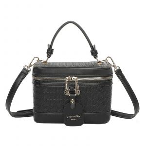 Sac à Main Vanity pour Femme Motif Pied-de-Poule avec Anse Chaîne et Bandoulière Gallantry Noir - Neuf