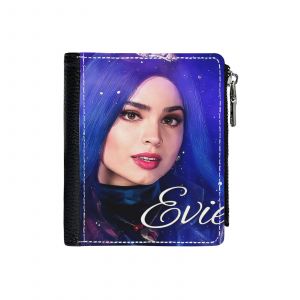 Portefeuille Evie Blue Princess- Descendants 3=50 Compact en Simili-Cuir Porte-Cartes Fermeture Éclair Homme Femme Ad - Neuf