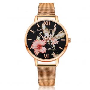 Lvpai Mode Femmes M&eacute;tal Quartz Mouvement Montre-Bracelet Bracelet Bande De Montre R&eacute;glable (Or Rose) - Neuf