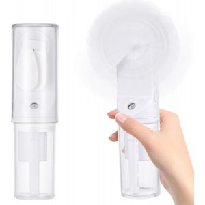 Ventilateur Brumisateur Portable, Mini Ventilateur Manuel Rechargeable, Petit Ventilateur Avec 4 Niveaux de Réglage les Voyages, Bureau à Domicile, Camping, l'extérieur(Blanc) - Neuf