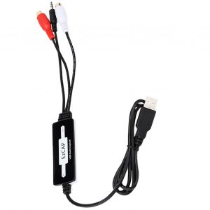 Carte de capture audio USB, carte d'acquisition stereo de haute qualite avec interface audio 3,5 mm - Neuf