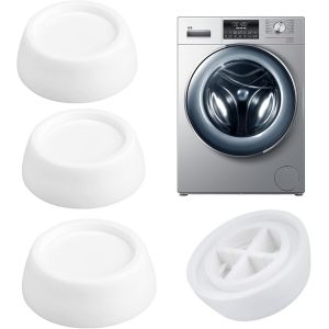 Tapis Anti Vibration Machine A Laver, 4 Pcs Tapis Machine &Agrave; Laver Anti Vibration Patin, Support Machine A Laver R&eacute;duction Des Du Bruit, Pied Socle Machine A Laver Tapis Anti Vibration - Neuf