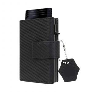 Titulaire de la carte RFID de Blocage de porte-monnaie en Cuir avec fermeture &agrave; glissi&egrave;re Poche de Pi&egrave;ce de monnaie pour les Hommes de Cr&eacute;dit, Cartes d'identit&eacute; Noir - Neuf