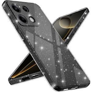 Brs-Coque Pour Xiaomi Redmi Note 13 Pro 5g / Poco X6 5g (Pas Pour 4g) Étui En Silicone, Protection Complète De Caméra, Housse Étui De Protecteur Fine En Tpu Souple Avec Finition Paillettes, Noir - Neuf