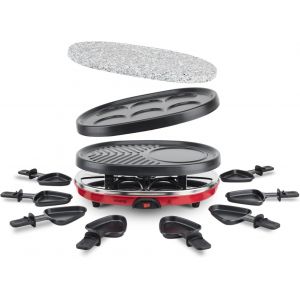 NouvelHorizonstore-Appareil &agrave; raclette Multifonction 8 personnes Professionnel RP412, Pierre naturelle, 6 mini cr&ecirc;pes pancakes, Grill, Raclette fromage fondue, 8 po&ecirc;lons antiadh&eacute;sifs - Neuf