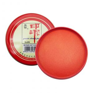 Tampon encreur rond rouge durable, tampon encreur chinois Yinni, pate d'encre rouge a sechage rapide, fournitures de peinture et de calligraphie - Neuf