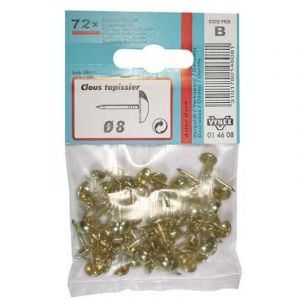 Clou Tapissier Acier Dor&eacute; 8mm Sc X72 - Vynex - Neuf